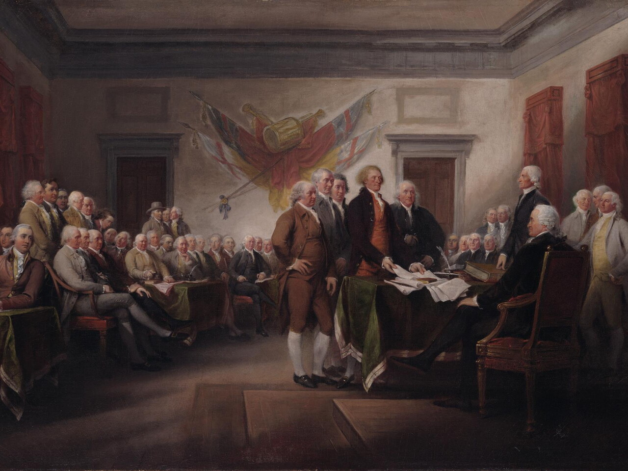 Painting of the signers of the Declaration of Independence