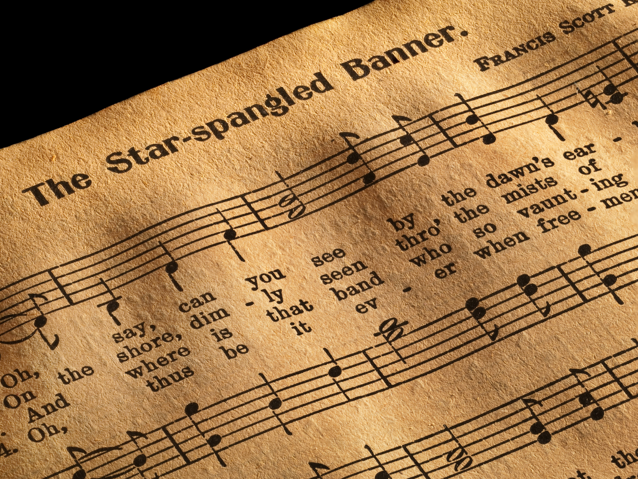 Music sheet for "The Star-Spangled Banner" 