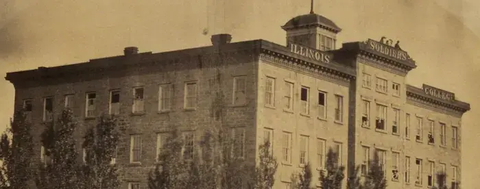 photograph from ca. 1866 of Illinois Soldiers College