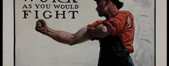 Poster with text "Work as you would fight"