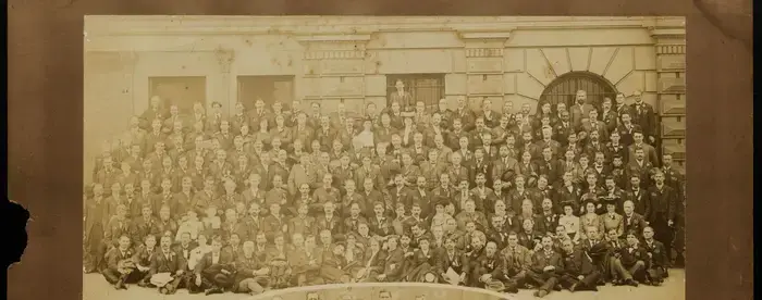 A group photograph of the 212 delegates to the First National Convention of the Socialist Party