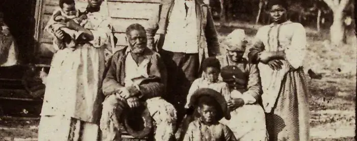 Photograph taken during Reconstruction Era showing five generations of African-Americans