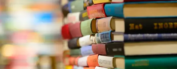 Stack of books with colorful covers