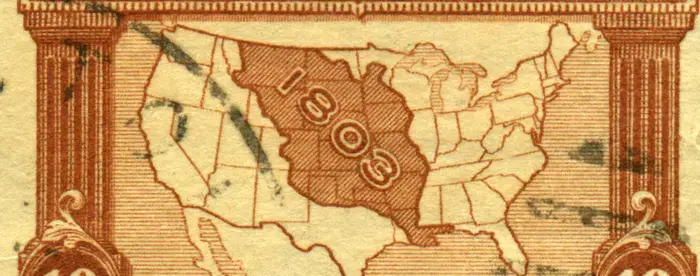 Postage stamp depicting the Louisiana Purchase