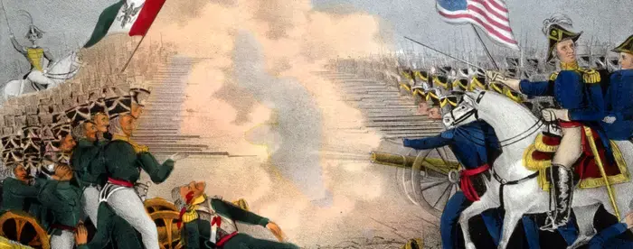 Illustration of Battle from Mexican American War