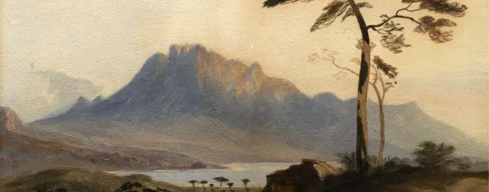 Landscape watercolor painted by Ulysses S. Grant, circa 1842