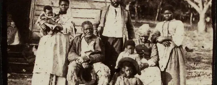 Photograph of a Black family in Beaufort, North Carolina, 1862.