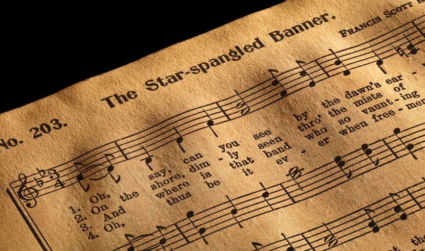 Music sheet for "The Star-Spangled Banner" 