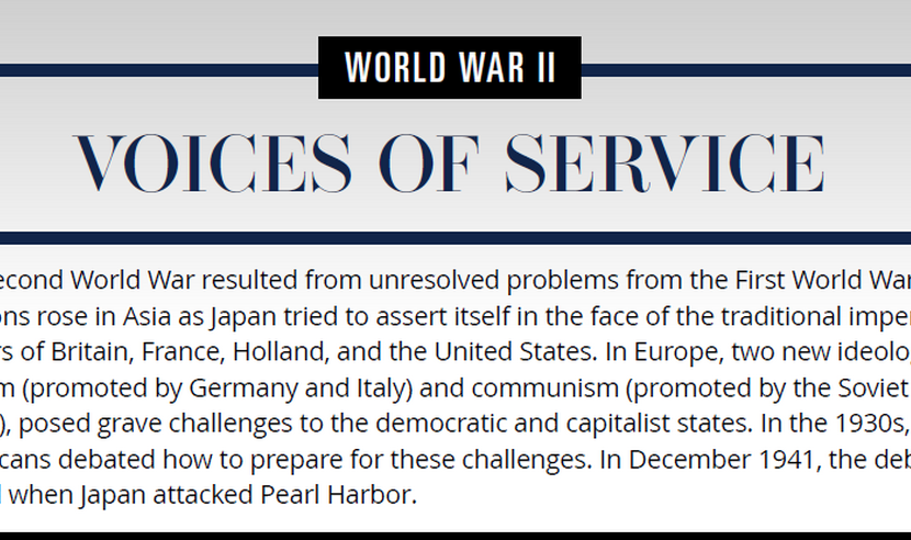 Preview of WWII Voices of Service Exhibition