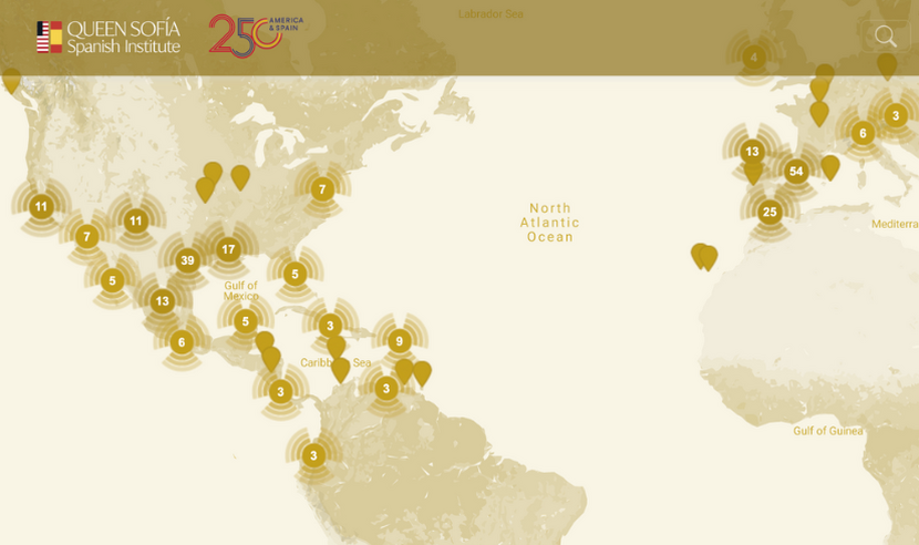 View of North America and some of Europe in the American Portal of Hispanic History