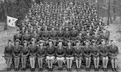 Group photo of a Women's Army Corps unit at Fort Oglethorpe