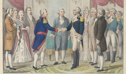 The First Meeting of Washington and Lafayette—Philadelphia, August 3rd, 1777.