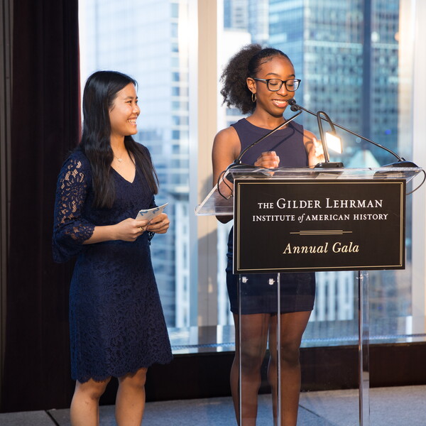 Student Advisory Council members Katie Hsu and Cai-Alexis Williams-Lowell at the Annual Gala, May, 23, 2023