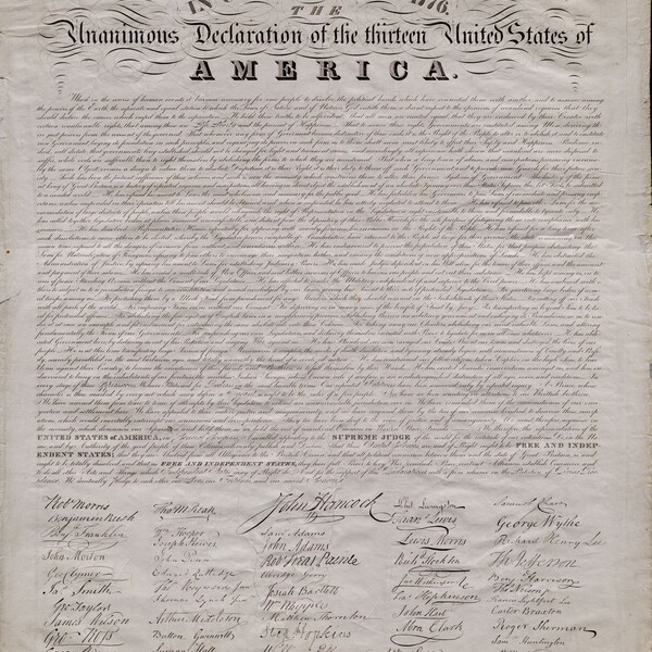 Printing of the Declaration from 1840