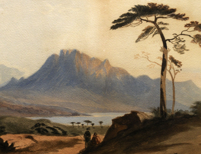 Landscape watercolor painted by Ulysses S. Grant, circa 1842