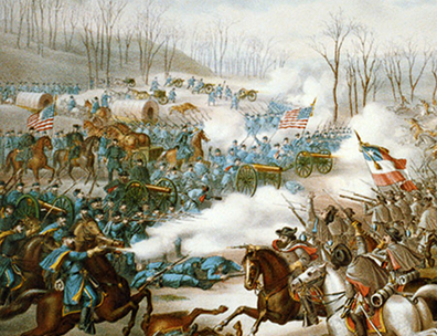 Painting of the Battle of Pea Ridge