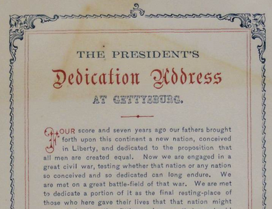 President’s Dedication Address at Gettysburg
