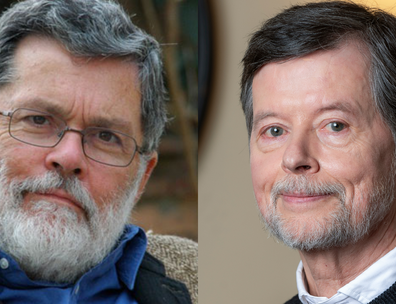 Composed photo of headshots of Geoffrey Ward and Ken Burns