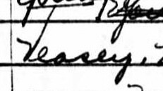 1950 Census page showing surname that is hard to read