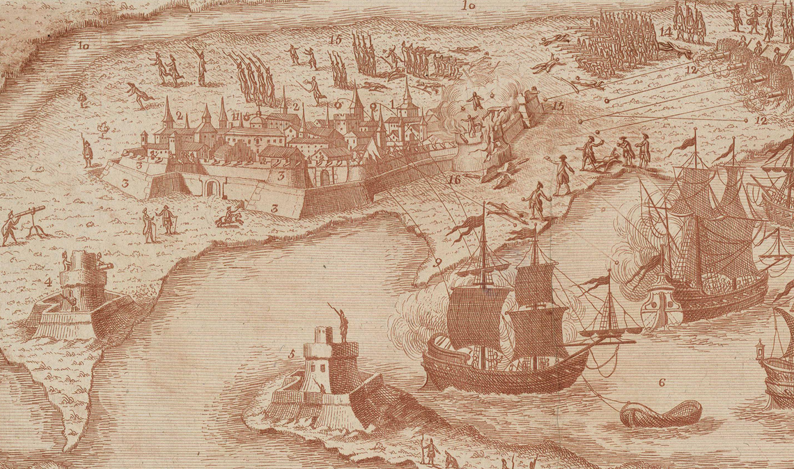 Map depicting battle of pensacola