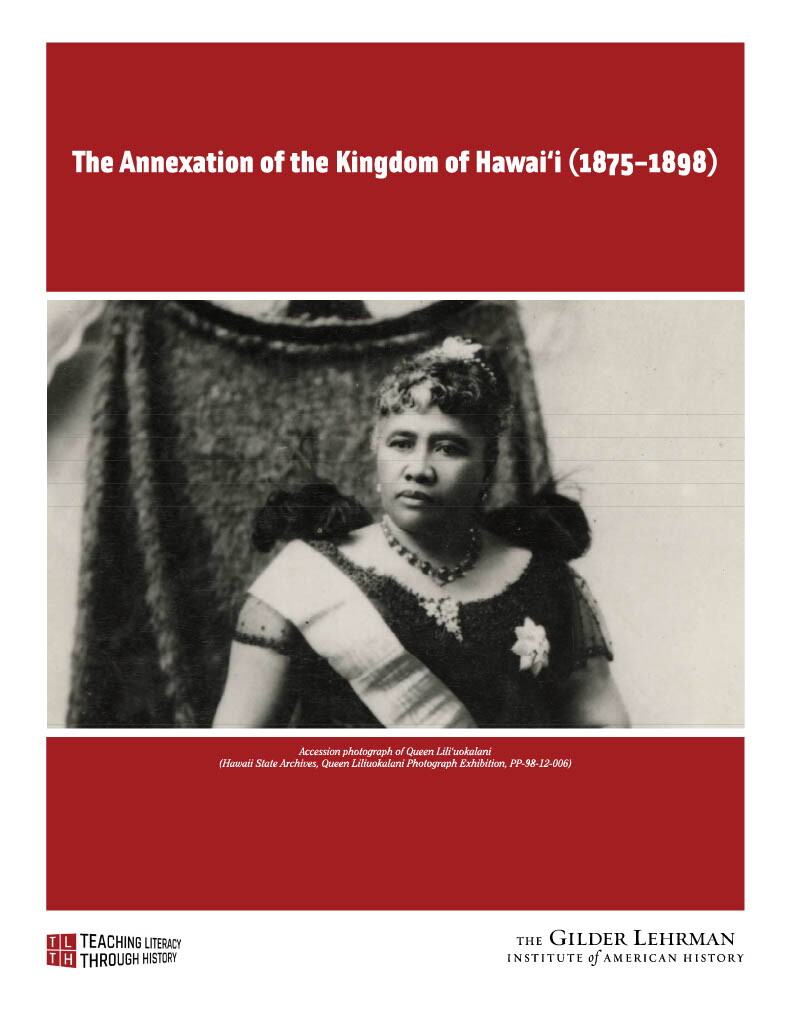 cover image of lesson plan featuring the accession photograph of Queen Lili‘uokalani