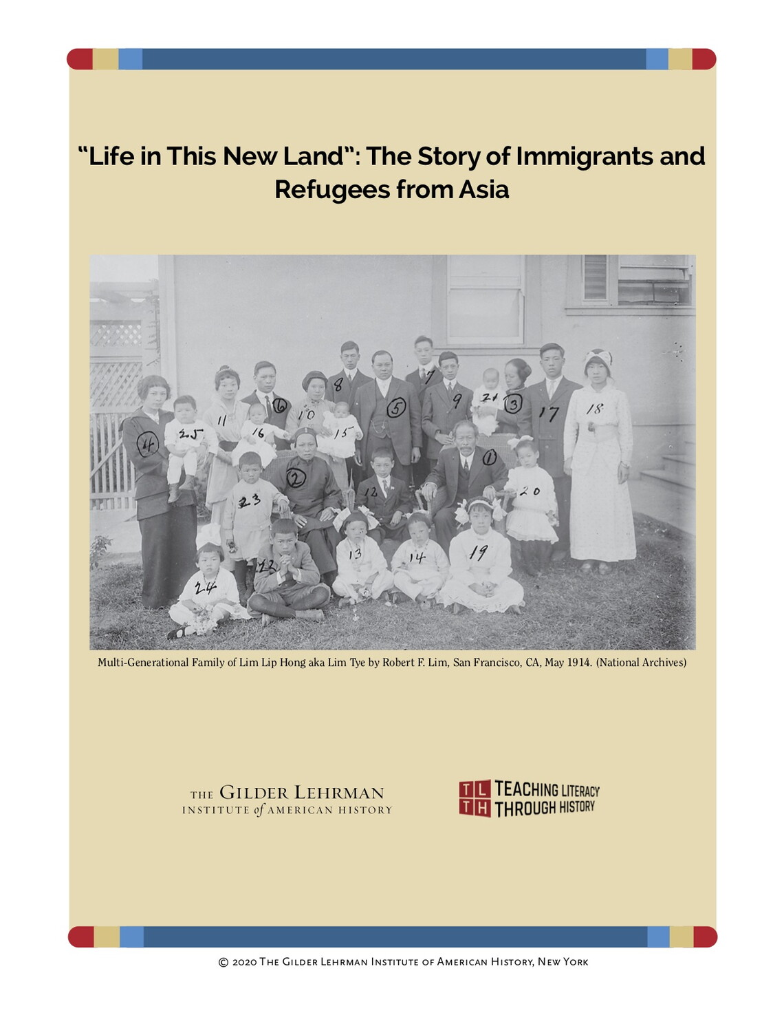 Cover image of the lesson plan featuring the multi-generational Lim family