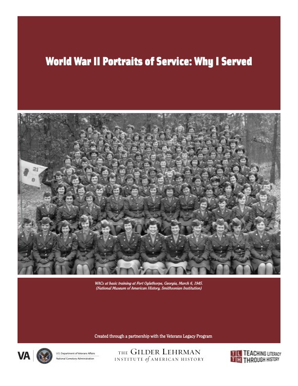 Cover of WWII Portraits of Service Lesson Plan