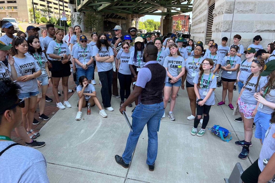 National History Academy residential students on a tour